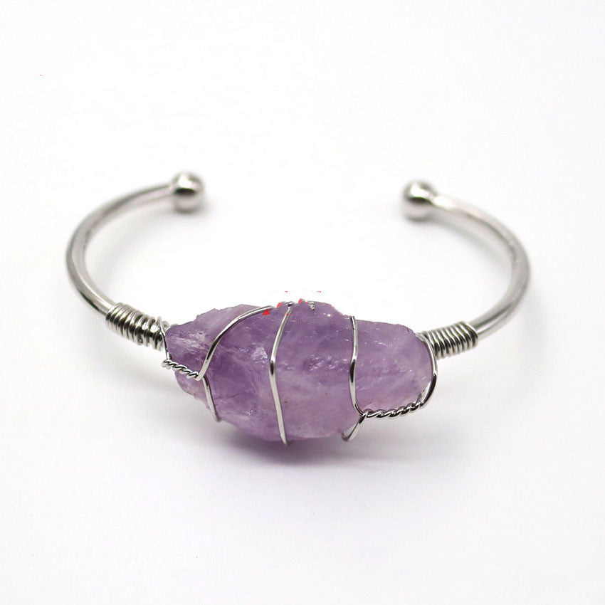 Adjustable Raw Crystal Bracelet