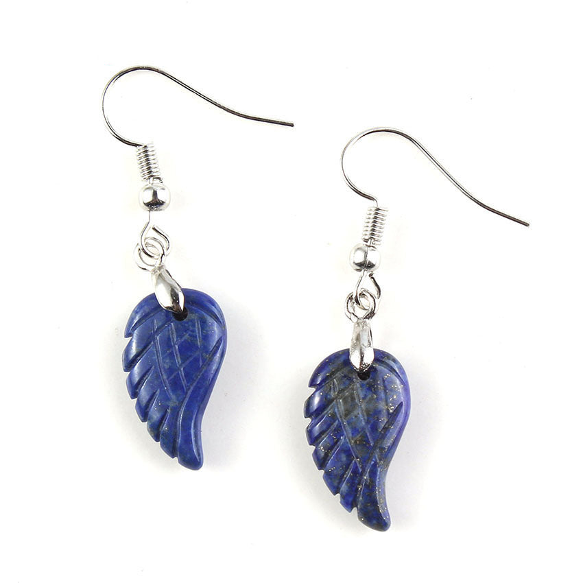 Natural Crystal Angel Wings Earrings