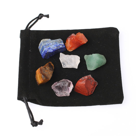 7 Chakra Raw Stone Set in Bag