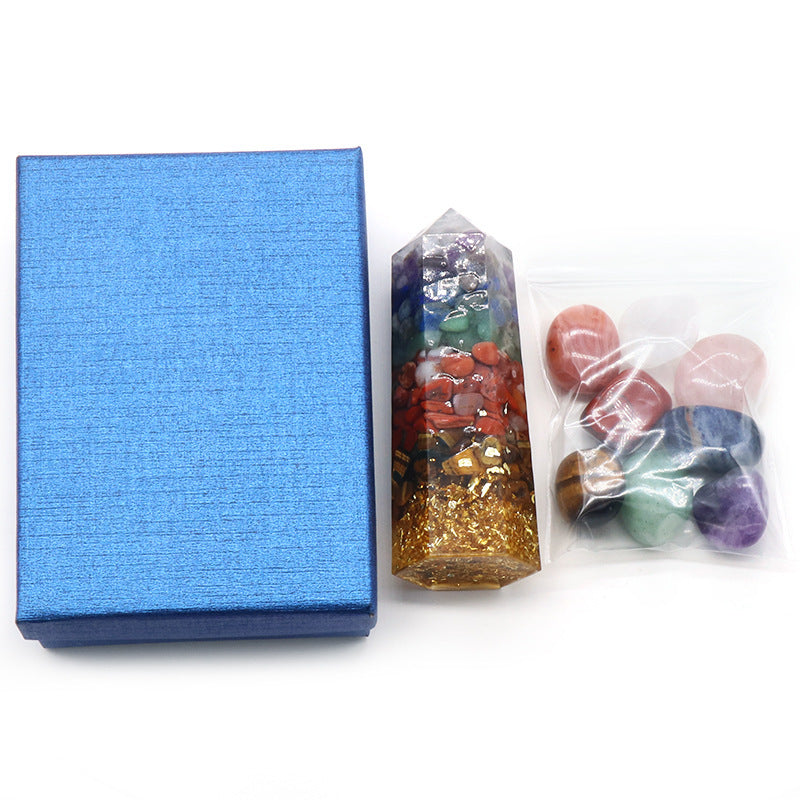 Polished Crystal and 7 Chakra Column Box Set