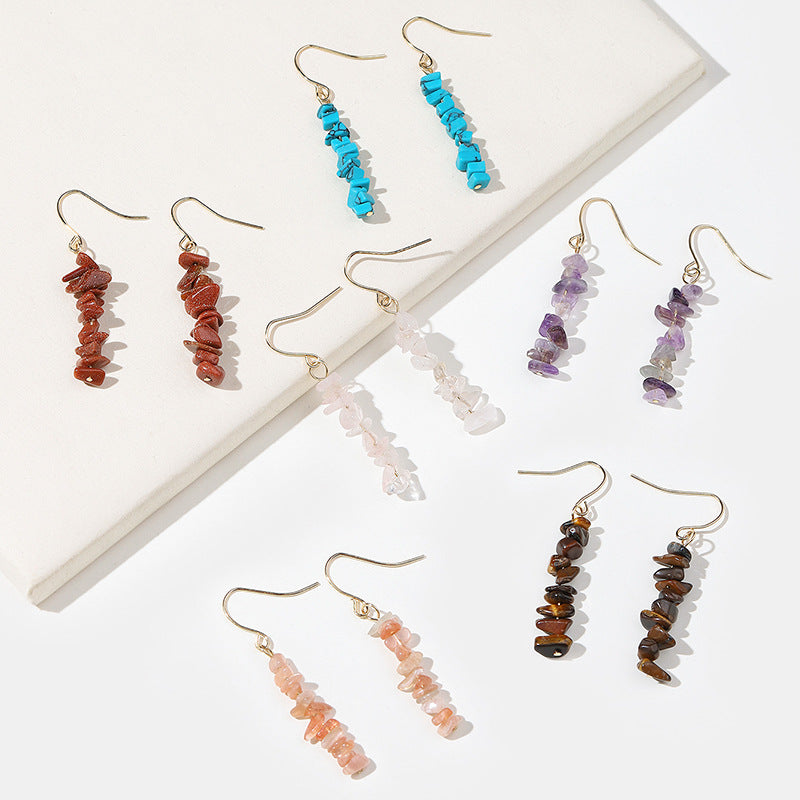 Natural Polished Crystal Earrings