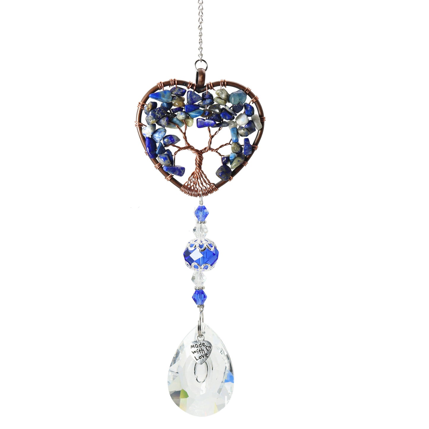 Heart Love Tree Of Life Hanging Crystal Pendant