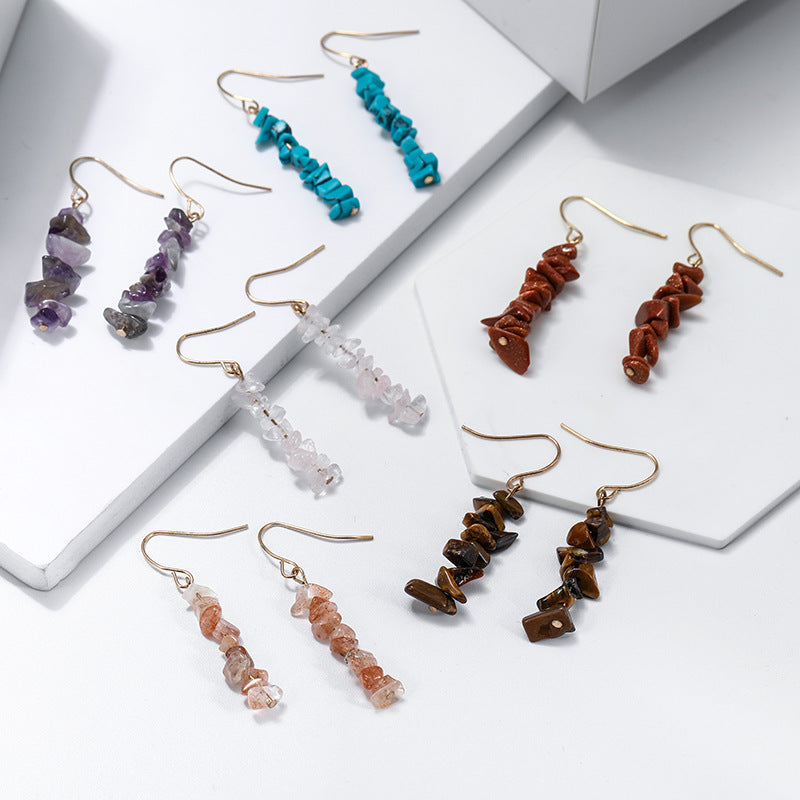 Natural Polished Crystal Earrings