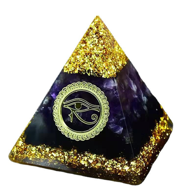 Amethyst Eye Of Horus Orgone Pyramid