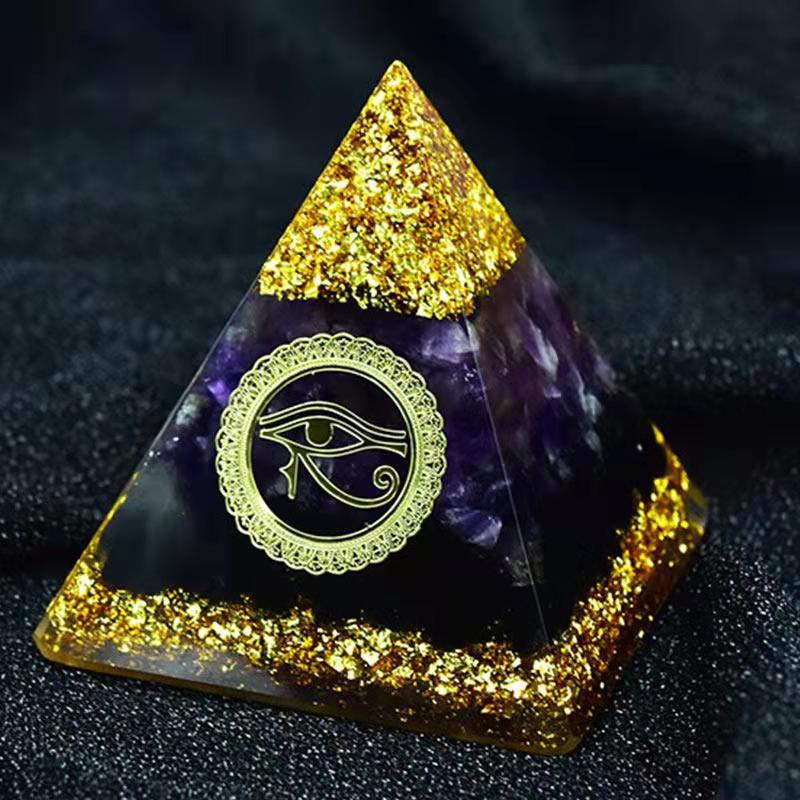 Amethyst Eye Of Horus Orgone Pyramid