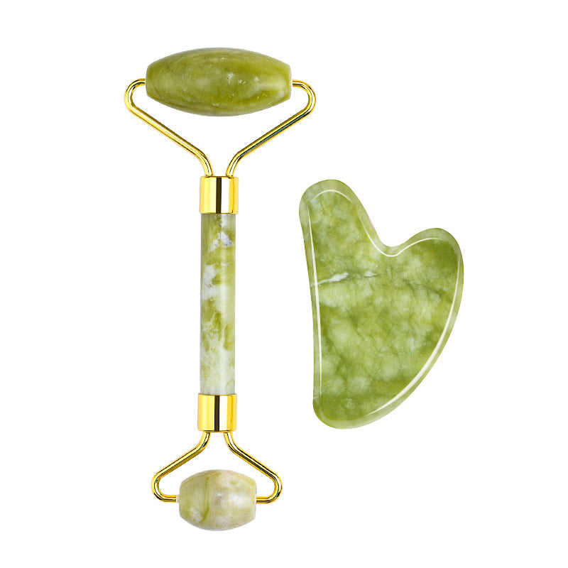 Jade Massage Roller and Gua Sha Set