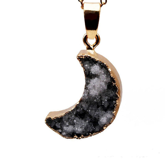 Crescent Moon Healing Crystal Necklace