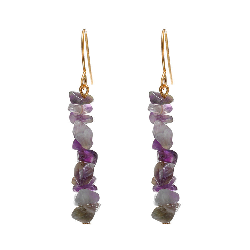 Natural Polished Crystal Earrings