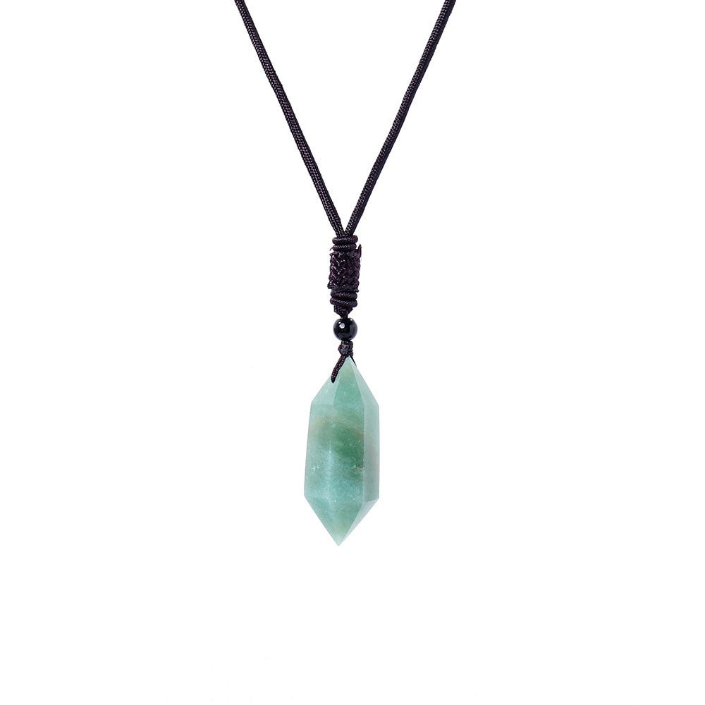 Raw Crystal Energy Stone Woven Pendant Necklace