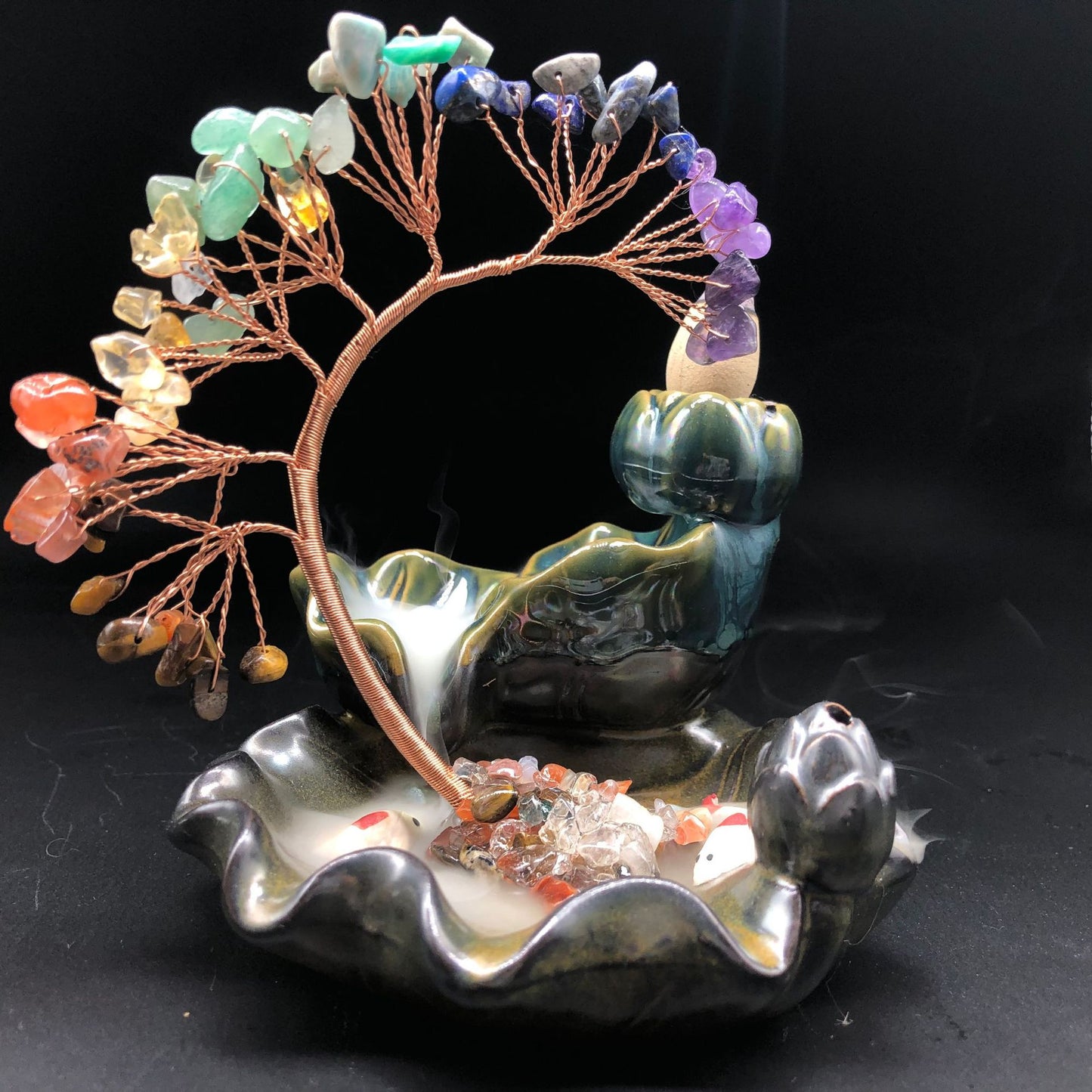 7 Chakra Crystal Tree Of Life Incense Burner